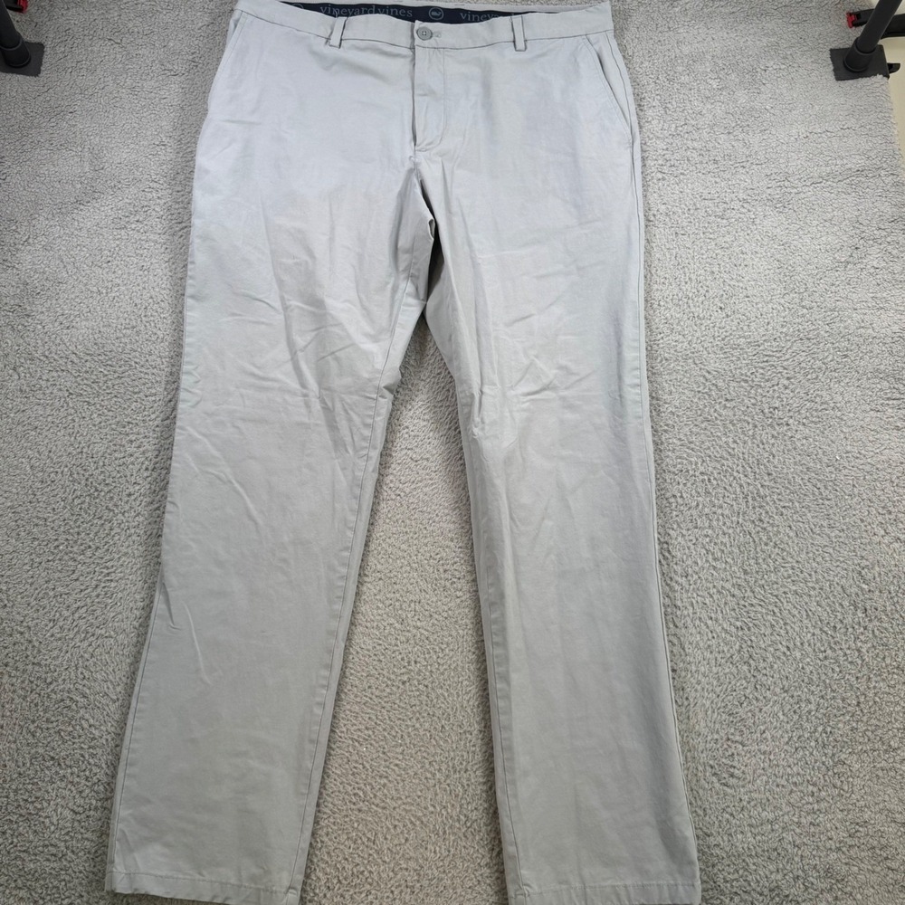 Vineyard Vines Performance On-The-Go Pants Mens 40x33‎ Gray Straight Chino Golf
